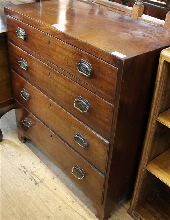 Regency mahogany straight front chest with fitted 4 long drawers